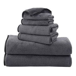 Luxury Silk Hemming Towel Set - Light Thin Quick Drying - 2 Bath Towels 2 Han... - Picture 1 of 7