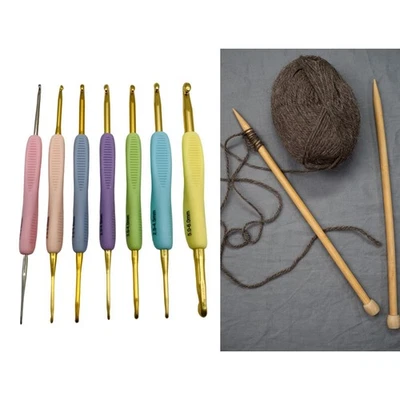 1-6mm Uncinetto Kit 7x Regalo Multi Colore con Manico Morbido Uncinetto Ferri da - Immagine 1 di 4