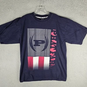 Y2K Vintage USA Phat Farm Shirt Herren Large Navy Grafik Streetwear Pullover Tee - Bild 1 von 8