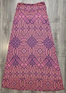 Cynthia Rowley Long Paisley Maxi Skirt Pink Women’s Size S Rayon Summer Vacation - Picture 1 of 7
