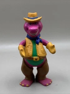 Vintage Barney the Dinosaur Cowboy Bendable Figure 1993 Bendy Western - Picture 1 of 5