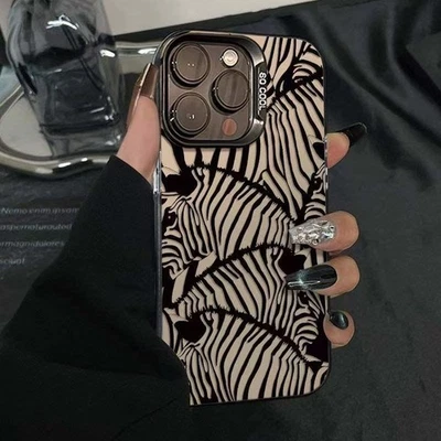 Case For iPhone 16 Pro Max 15 14 11 13 12 XR XS 8 7 Zebra Stripe Phone Cover - Image 1 of 4