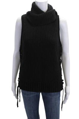 Осень кашемир женщин без рукавов водолазка пуловер жилет черный размер XS - Изображение 1 из 4