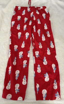 Hanna Andersson Snowmen on Red Holiday Xmas Flannel PJ Pants Adult M - Image 1 of 4