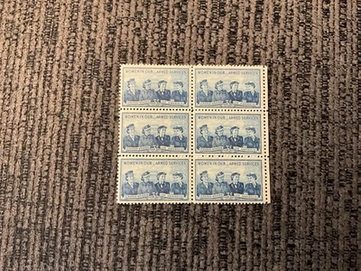 1952 SCOTT STAMP #1013 WOMEN IN OUR ARMED FORCES 3 CENT 6 STAMP  BLOCK  - MNH - Image 1 of 2