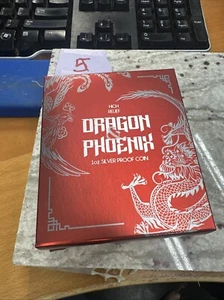 2018-P Australia 1 oz Silver Dragon & Phoenix $1 Coin Proof COA Box ONLY - Picture 1 of 6