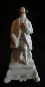 ancien encrier en porcelaine blanche polychrome gentilhomme debout fin XIX ème - Picture 1 of 4