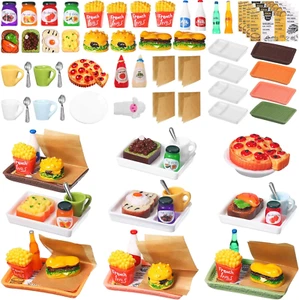 50 Pieces Dollhouse Miniature Fast Food Accessories Set Mixed Resin Food Drink M - Picture 1 of 12
