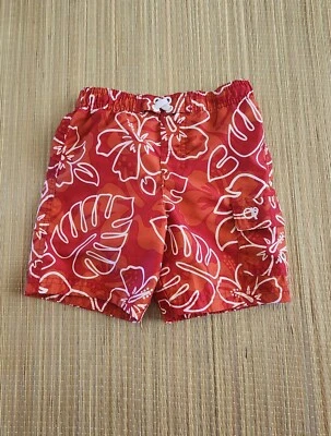 Плавки без застежек OP Baby для мальчиков оранжевый красный белый тропический принт 24 месяца б/у в отличном состоянии - Изображение 1 из 4