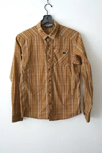 ARCTERYX Men Plaid Cotton Long Sleeve Shirt M Tan Brown - Picture 1 of 6