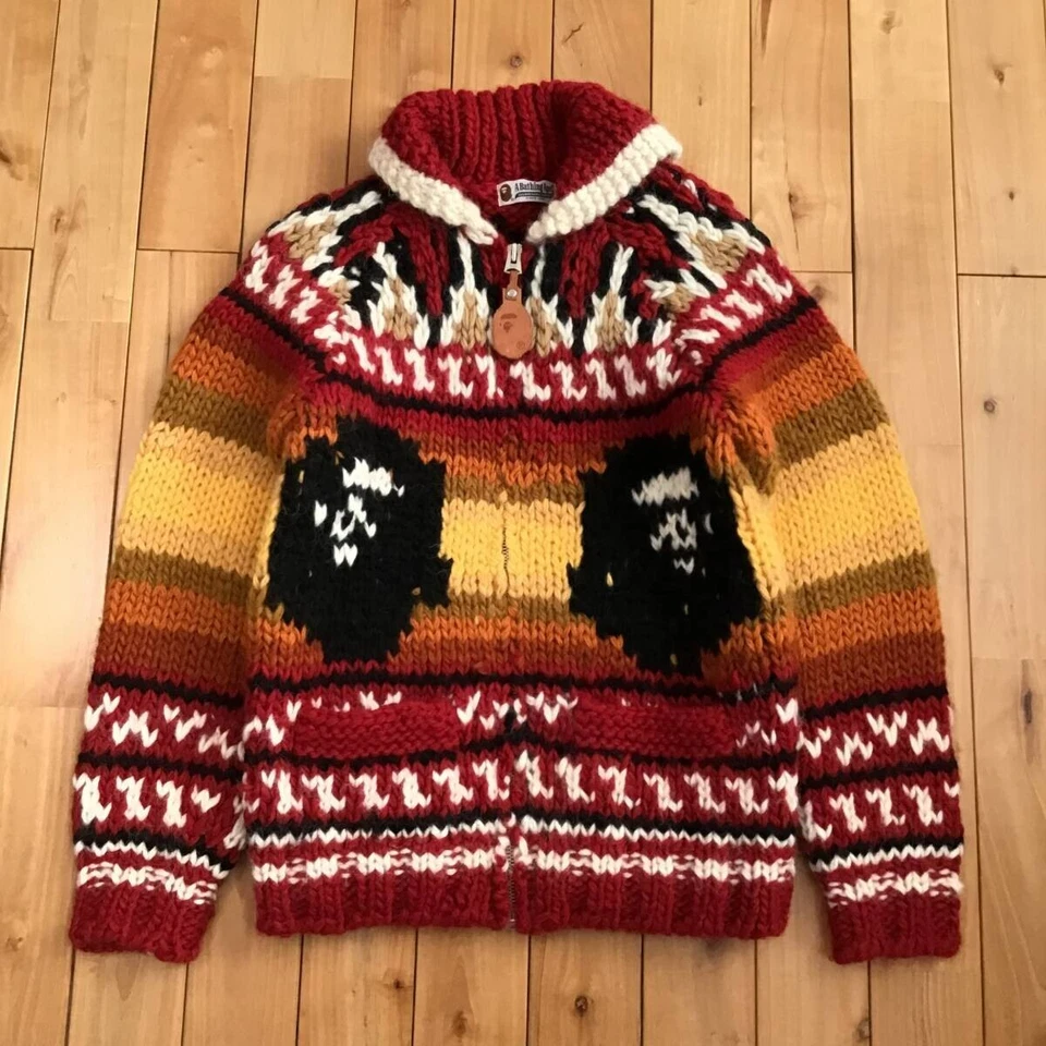 Cárdigan de punto Cowichan BAPE APE HEAD un mono de baño NIGO Talla M Foto 1 de 4