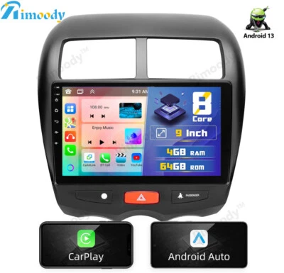 Für Mitsubishi ASX 2010-2016 Android 13 Autoradio Navi GPS WiFi CarPlay 4+64GB - Bild 1 von 4