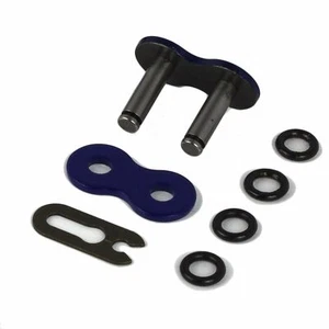 520 Motorcycle Chain O-Ring Connecting Link, Blue, Clip Type (4 PCS) - Picture 1 of 1