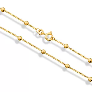 Collana piede oro 333 catenina sfere oro giallo 8 carati 25 cm nuova - Foto 1 di 3
