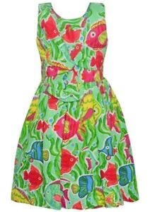 Bonnie Baby Girl's Colorful Tropical Fish Summertime Dress & Bloomer Set-24M