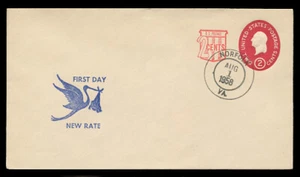 U538b 2c+2c WASHINGTON REVALUED FDC (UPSS #3432, Sz 13 Wmk. 43) - RUBBER STAMP - Imagen 1 de 2