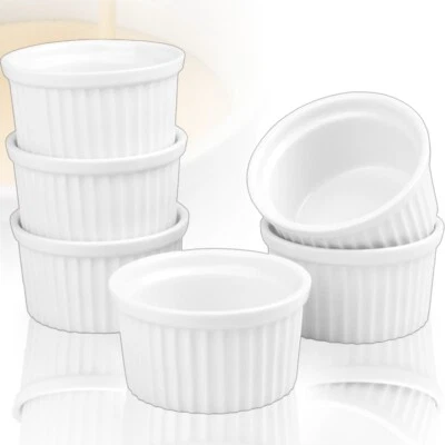 6x Keramik Ø9 Crème-Brûlée Schälchen Mini Souffle Auflauf Form Förmchen Tapas - Bild 1 von 4