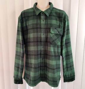 Arizona Jeans Co Men's XXL Green Plaid Fleece Long Sleeve Shirt Jacket NEW - Picture 1 of 11