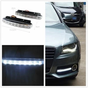 2 Pcs 8 LED Euro Daytime Running Light DRL Daylight Fog Lamp Day Lights - Picture 1 of 8