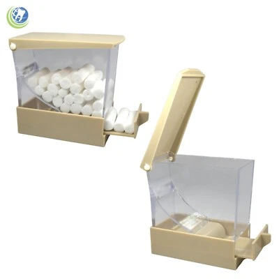 2X Dental Cotton Roll Dispenser Holder Organizer Deluxe with pull-out tray Beige - Image 1 of 4