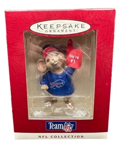 Vintage Buffalo Bills Hallmark NFL Collection Team Ornament Mouse We're #1 Neu - Bild 1 von 4
