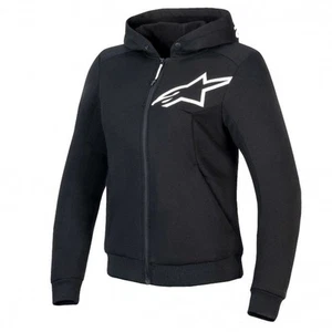 Alpinestars Ladies Armoured Hoodie - Stella Chrome V2 SPORT - Black/White - Picture 1 of 2