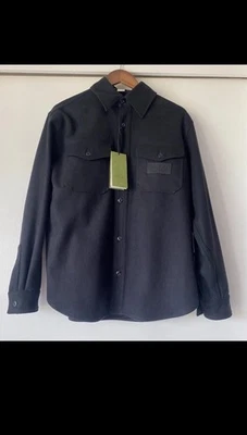 2024 Gucci Mens Wool Black Shirt Jacket ~ Size 46 - Image 1 of 4
