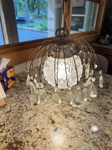 MCM Elegant Crystal Pendant Light with Decorative Droplets - Picture 1 of 4