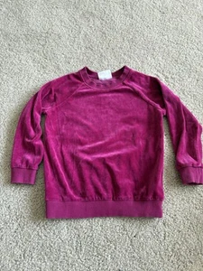 Hanna Andersson Kids Magenta Velour Sweatshirt Long Sleeve Crewneck Size 5 - Picture 1 of 10