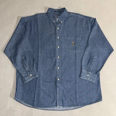 Vintage Chaps Ralph Lauren Button Down Denim Shirt Size XL Hip Hop Preppy 90s - Image 1 of 4