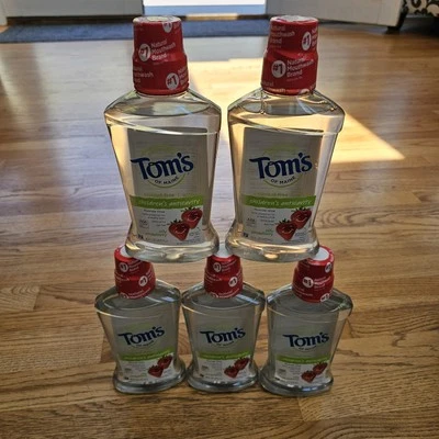 Enjuague bucal con flúor para niños Toms of Maine Silly Strawberry 16 oz lote de 5 Foto 1 de 4