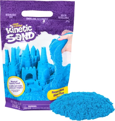 2lb Blue Kinetic Sand Original Moldable Sensory Play Sand Resealable Bag for Kid - image 1 of 4