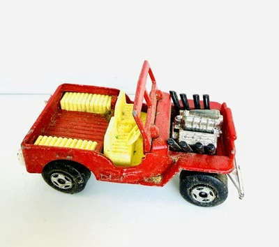 Matchbox Lesney Superfast 1971 no. Juguete vintage Jeep Hot Rod Inglaterra 2 rojos Foto 1 de 4