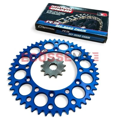 KIT DE PIÑÓN DE CADENA Y ALEACIÓN YAMAHA RENTHAL R3 AZUL YZ450F WR450F 2003-2025 Foto 1 de 4