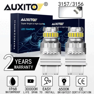 T25 3157 3156 High Power 7W LED Tail Brake Stop Backup Reverse Light Bulbs White - Picture 1 of 10