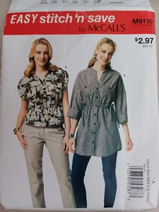 McCall's Muster M9118 Misses' Button Down Bluse Shirt Top Gr. XS S M L XL XXL - Bild 1 von 2