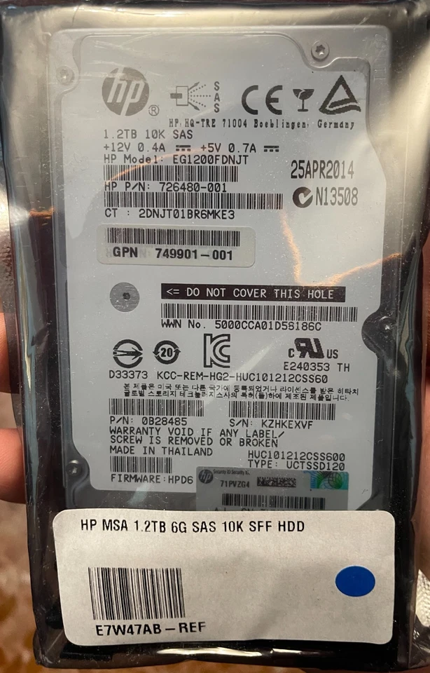HARD DISK HP MSA 1.2 TB 6G SAS 10K SFF NUOVO SIGILLATO - Immagine 1 di 1