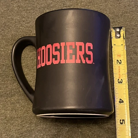 Indiana Hoosiers Official Collegiate Product Mug Matte Black Large Logo NCAA Cup Cover