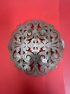 Antique Silverplate Expandable Trivet Au Bon Marche' - Paris Ornate Scrollwork - Picture 1 of 9