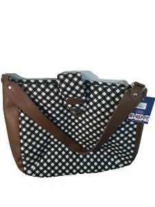 Tote Bag New SLOANE RANGER White and Black Checkered Shoulder Bag - Picture 1 of 11