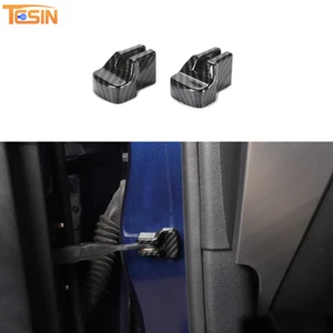 2PCS Carbon Fiber Door Stopper Buckle Cover Trim Protector for Ford Mustang 15+ - Picture 1 of 9