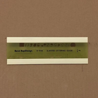 Berol Rapidesign 1/4 pulgada guía de letras inclinadas R-938 plantilla de dibujo Foto 1 de 2