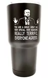 30 OZ Black Insulated Tumbler - Trump Father's Day Engraved - Picture 1 of 1