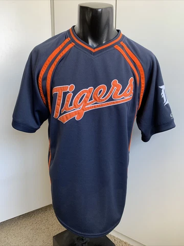 Detroit Tigers medium short sleeve HEAVYWEIGHT blue pullover jersey shirt Cover