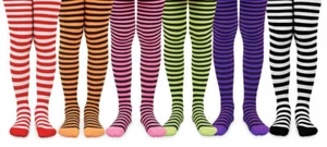 Jefferies Socks Girl Stripe Pattern Soft Nylon Stocking Dance Halloween Tights - Picture 1 of 13