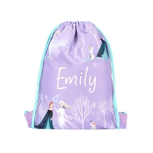 Disney Frozen Personalised Drawstring Bag for Kids PE Bag - Elsa & Anna Kids - Picture 1 of 6