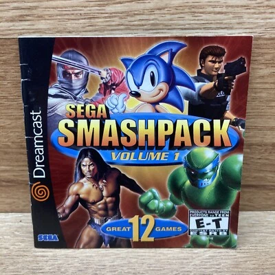 Sega Smashpack Volume 1 Sega Dreamcast Instruction Manual Only - Image 1 of 3
