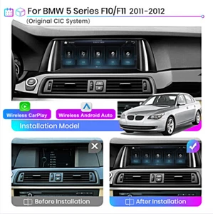 10.25in Linux Screen CarPlay GPS Audio For BMW 5 Series F10 F11 2011-2012 CIC - Bild 1 von 7