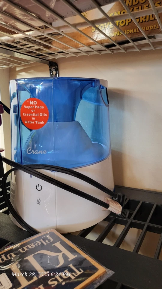 Crane USA Classic 0.5 Gal-Warm Mist Ultrasonic Tabletop Humidifier - White/Blue - Image 1 of 1