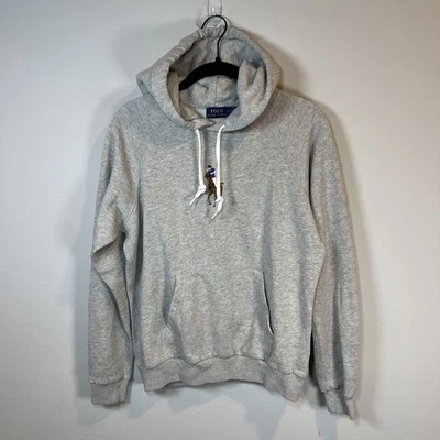 Polo Ralph Lauren Youth  Big Pony Fleece Pullover Hoodie Sweatshirt Gray  Medium - Image 1 of 4